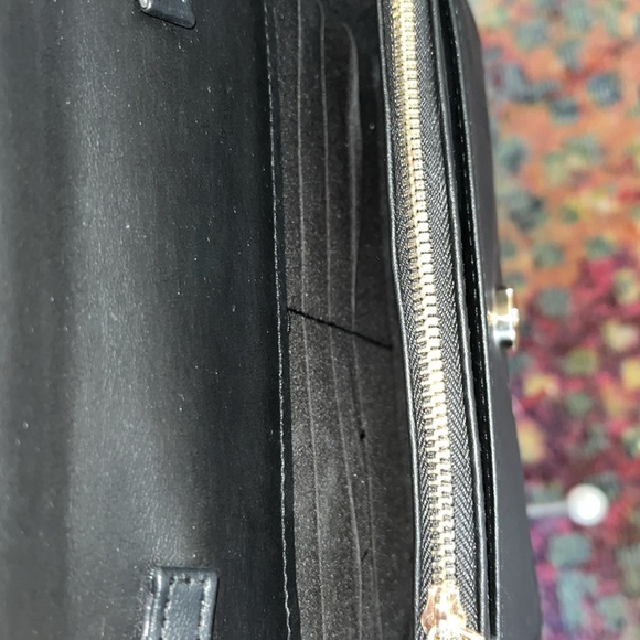 Bebe  Crossbody Clutch Bag  vegan leather, gold tone HW  braided chain added NWT - Picture 10 of 15